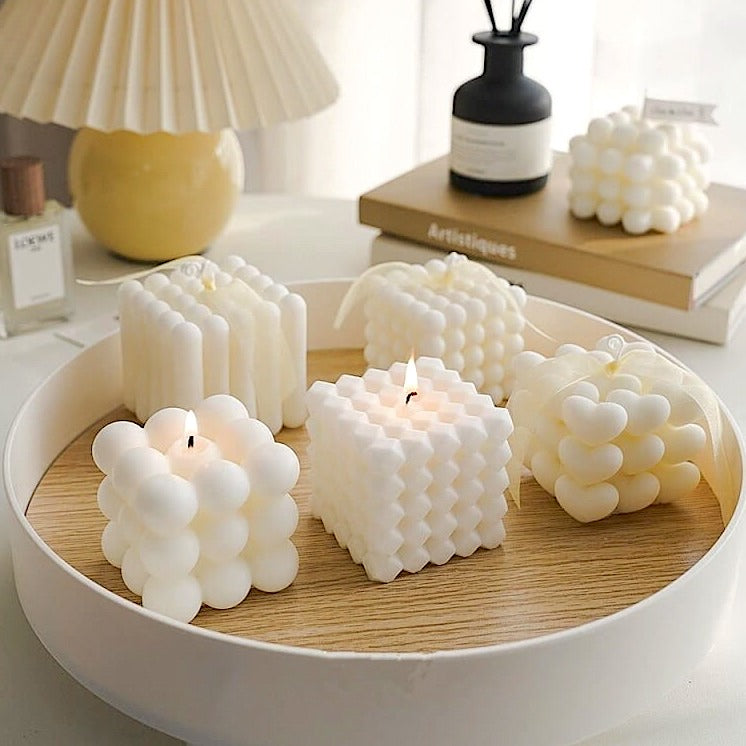 Bubble candles on tray