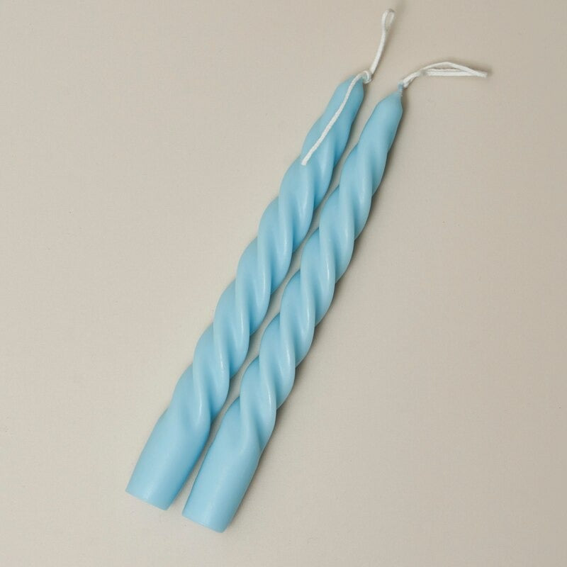 Blue spiral scented candles, 2 pieces