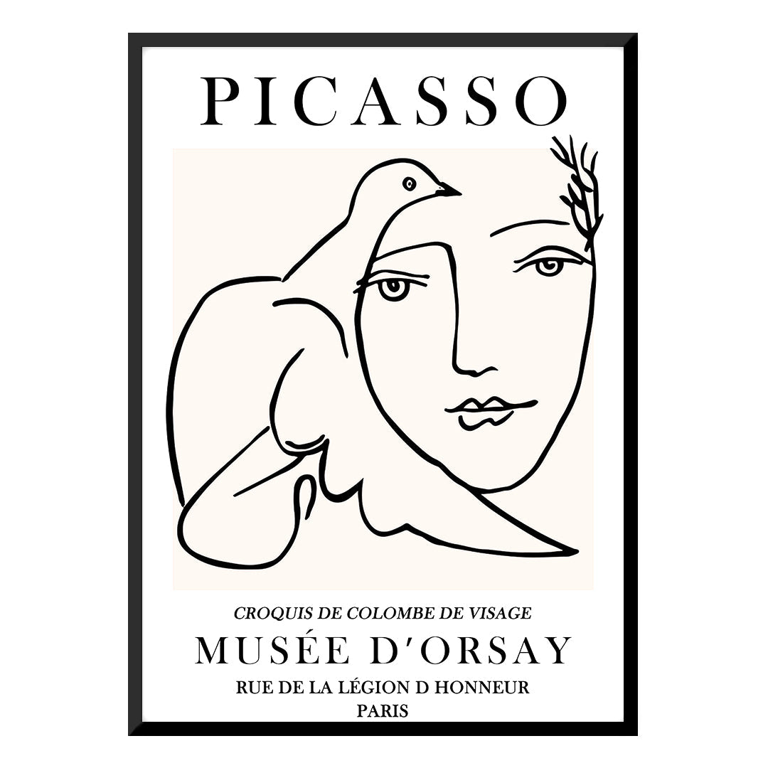 Picasso Musée D'Orsay poster with dove and face