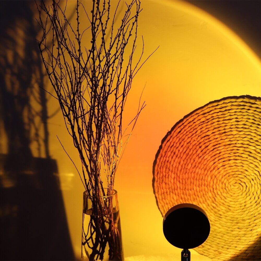 Rainbow LED USB lamp projecting sunset light