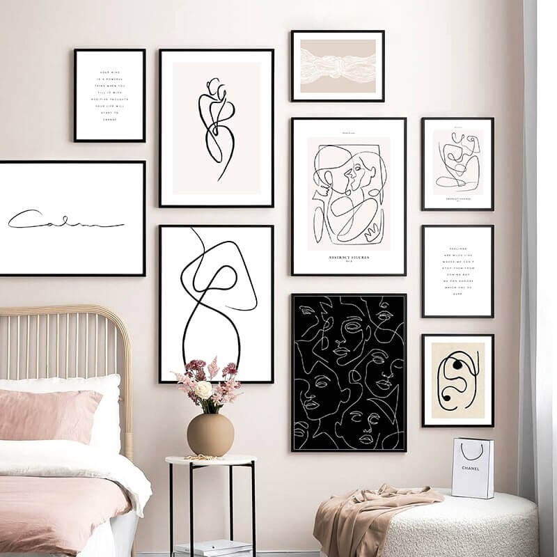 abstract line art decor