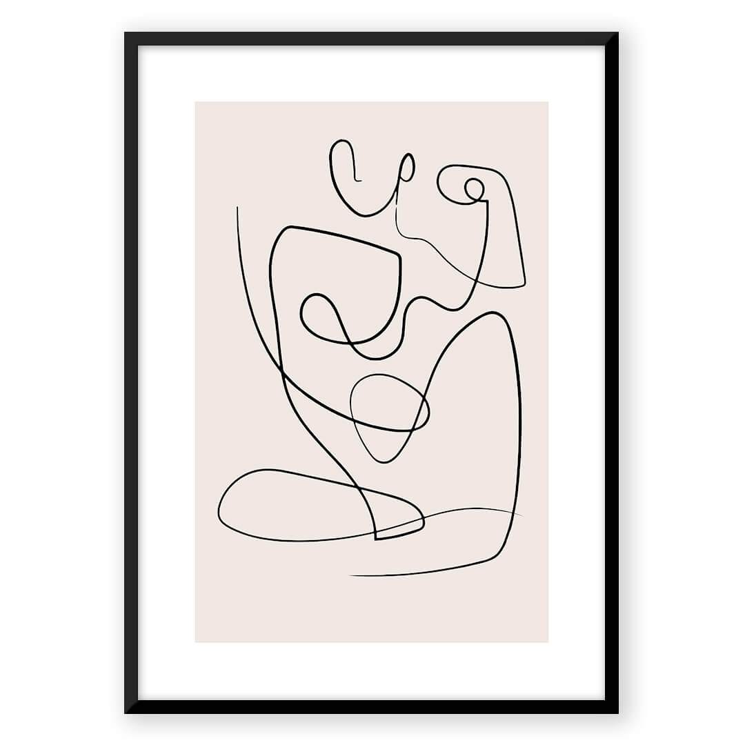 Abstract figure line art print