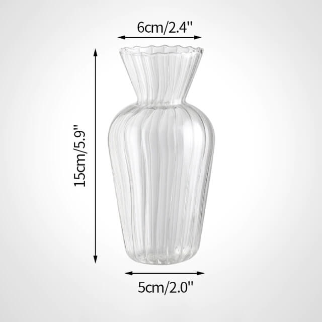 Clear glass vase with dimensions, 5_d79887c5