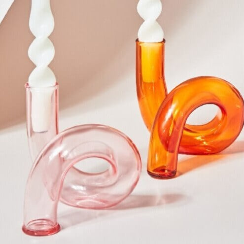 Decorative glass candle holders