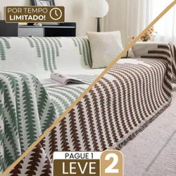 [Compre 1, Leve 2] Kit Jasmin - Capa em Chenille com Escudo Anti-Manchas e Anti-Odor + 2 Almofadas de Brinde
