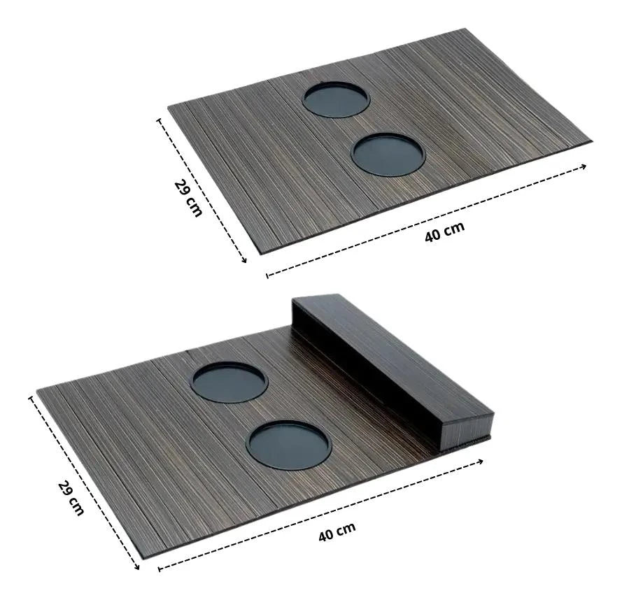 Esteira Bandeja De Braço Sofá Kit 2 Unidades Porta Controle + Porta Copos