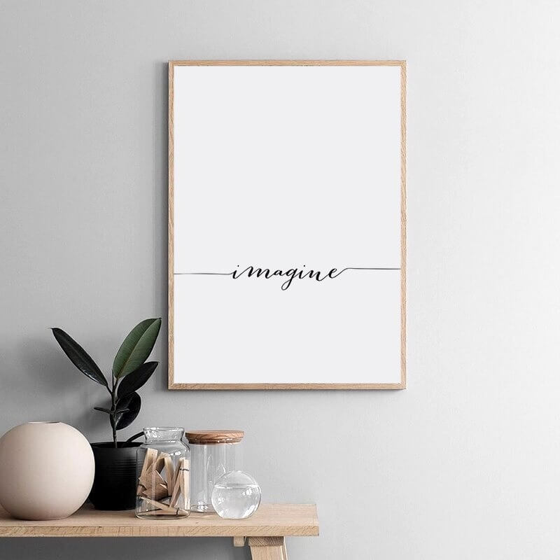 Minimalist Imagine quote art print