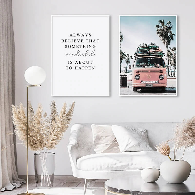Sunny beach & inspirational posters